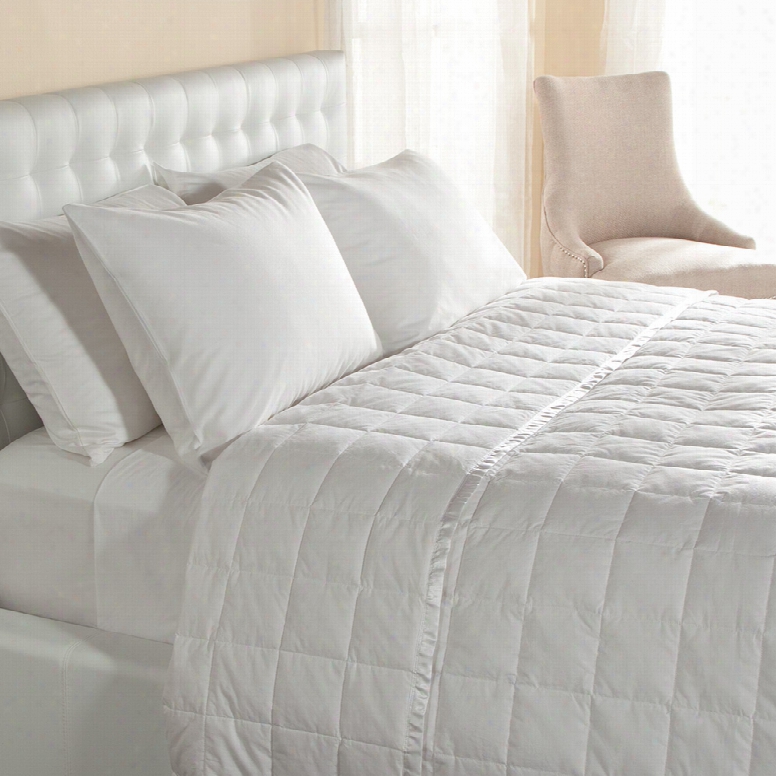 Downlite Luxury Satin King Trim Down Blanket In White