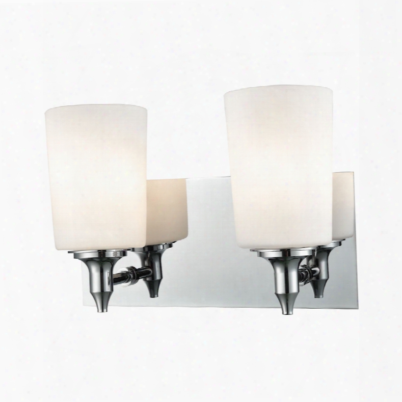 Elk Lighting Alton Road 2-light Vanity In Chrome And Opal Glass