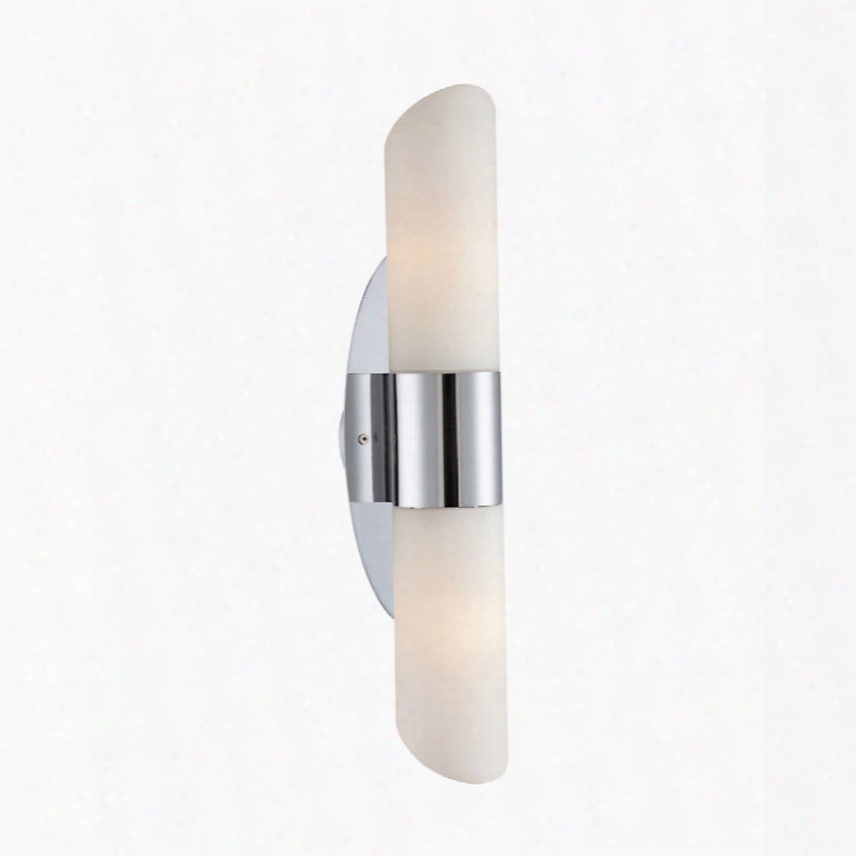 Elk Lighting Ango 2-light Sconce In Chrome With Chamfer-cut White Opal Glass