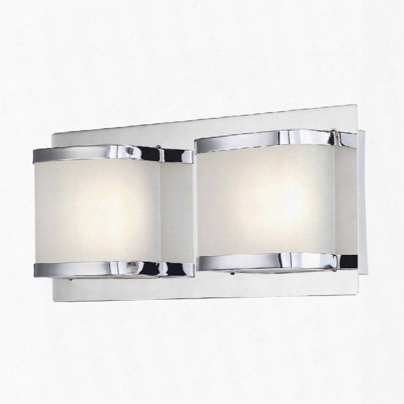 Elk Lighting Bandeaux 2-light Led Vanity In Chrome And Opal Glass