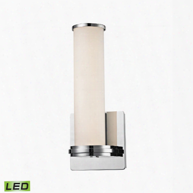 Elk Lighting Baton 1-light Led Wall Sconce In Chrome And White Opal Glass