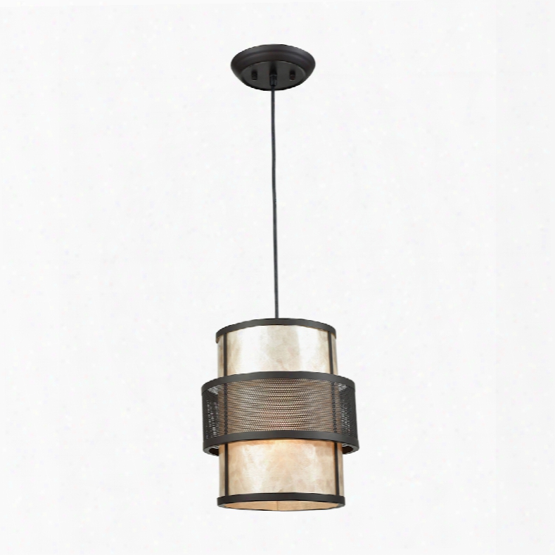 Elk Lighting Beckley 1-light Pendant In Oil Rubbed Bronze With Tan Mica