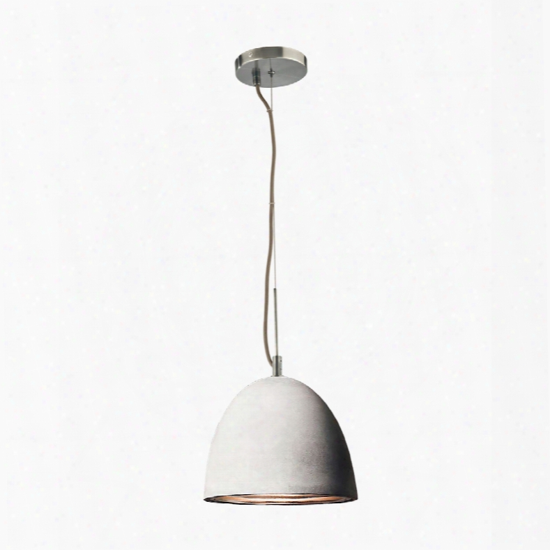 Elk Lighting Castle 1-light Pendant In Poured Concrete With Chrome Reflector - Small