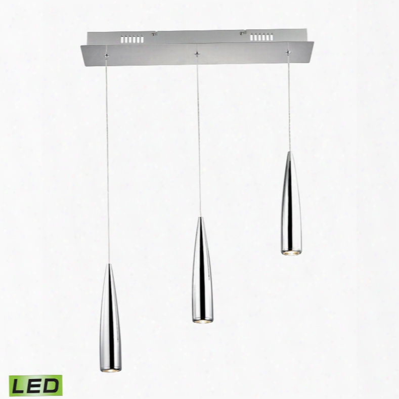 Elk Lighting Century 3-light Led Pendant In Chrome