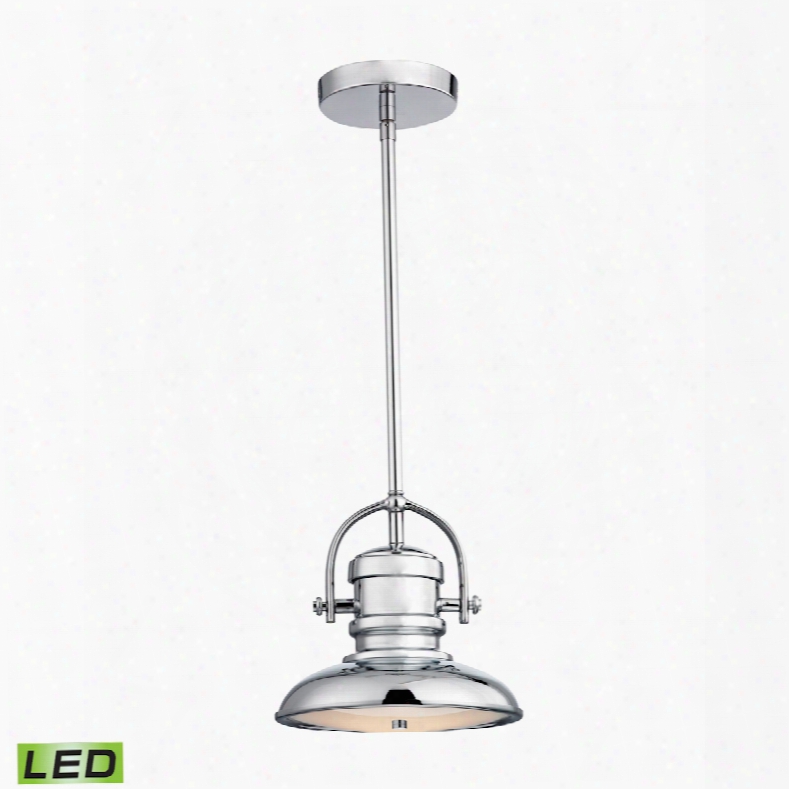 Elk Lighting Charleton 1-light Led Pendant In Chrome And Paint White Glass