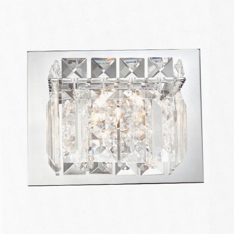 Elk Lighting Crown 1-light Vanity In Chrome And Clear Crystal Glass