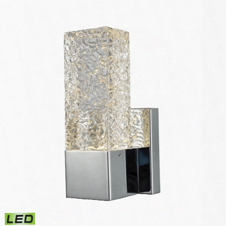 Elk Lighting Cubic Ice 1-light Sconce In Polished Chrome With Solid Textured Glass