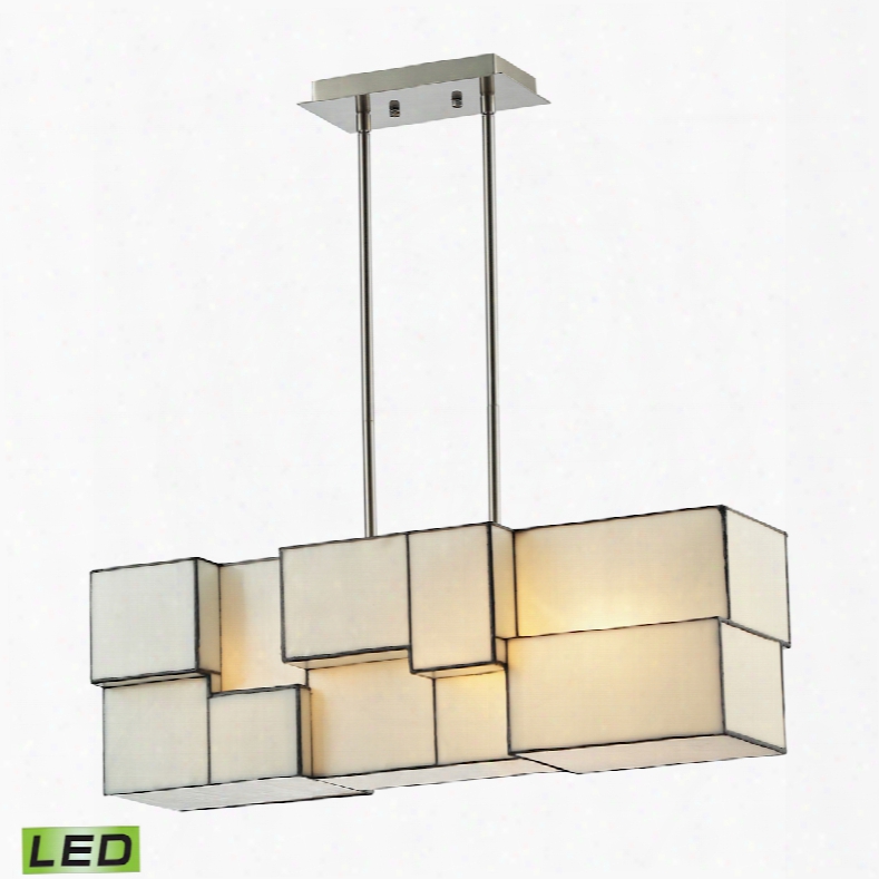 Elk Lighting Cubist 4-light Led Chandelier In Brushed Nickel