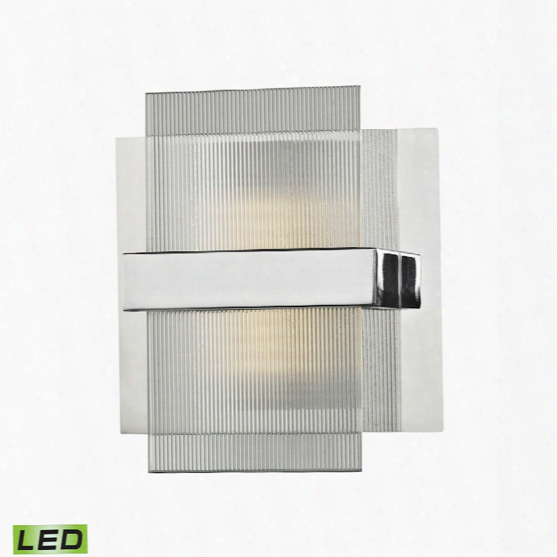 Elk Lighting Desiree Led Vanity In Polished Chrome With Clear Lined Glass