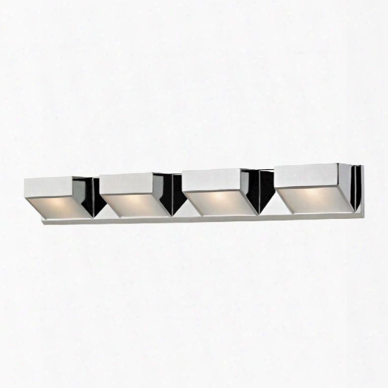 Elk Lighting Devon 4-light Vanity In Chrome With Opal Glass Lens