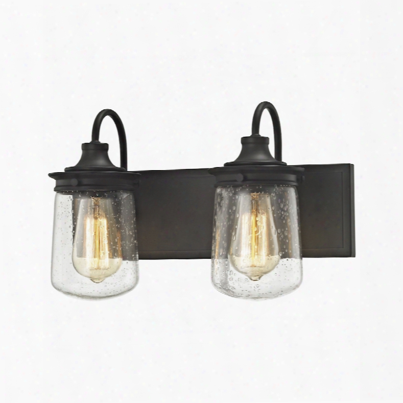 Elk Lighting Hamel 2-light Vanity In Oil Rubbed Bronze With Clear Seedy Glass