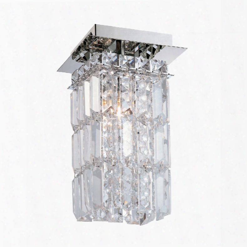 Elk Lighting King 1-light Flushmount In Chrome And Clear Crystal Glass