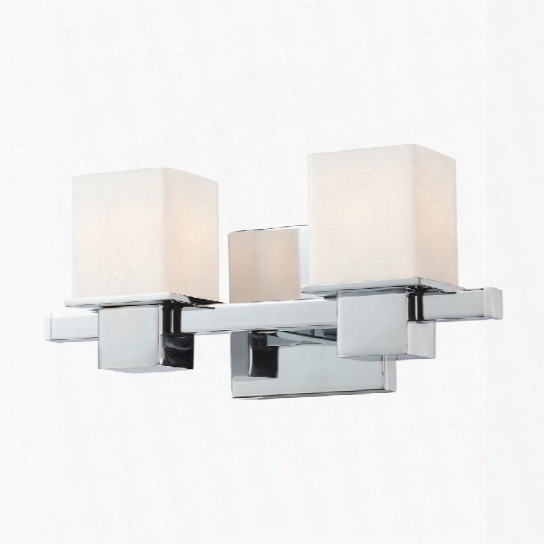 Elk Lighting Lexington 2-light Vanity In Chrome And White Opal Glass