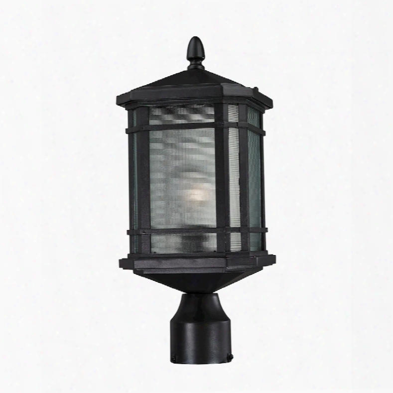 Elk Lighting Lowell 1-light Outdoor Post Lantern In Matte Black