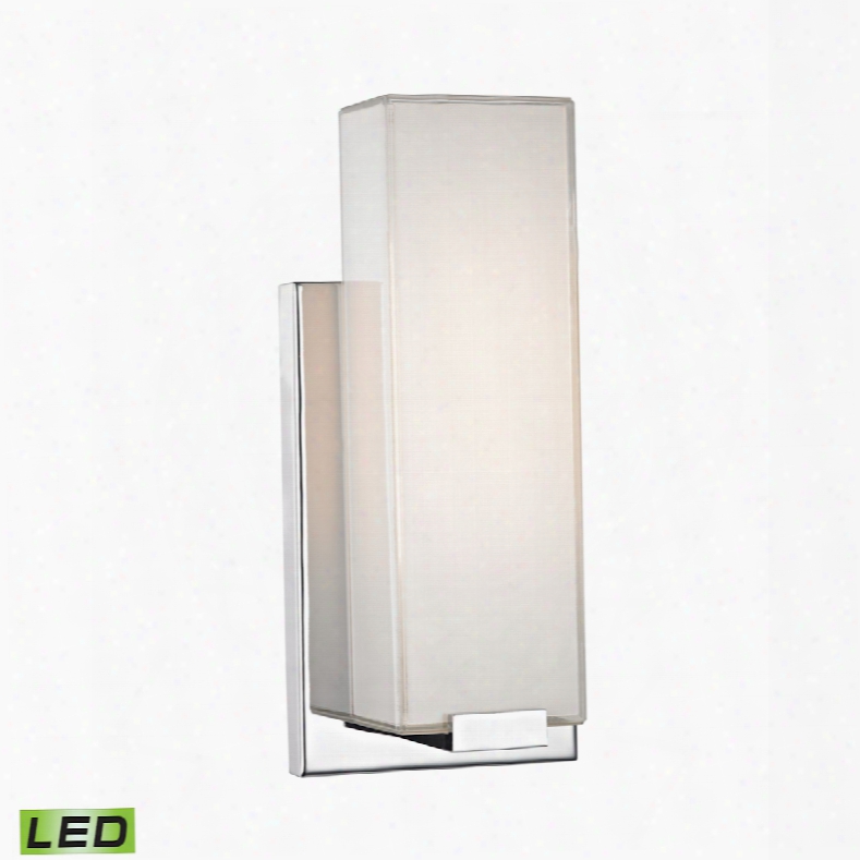 Elk Lighting Midtown 1-light Wall Sconce In Chrome And Paint White Glass