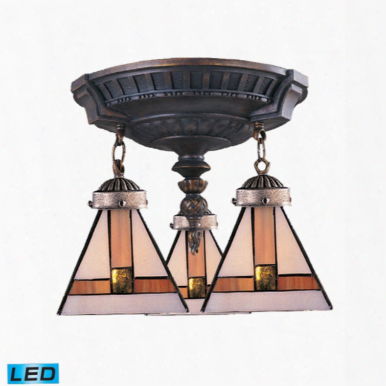 Elk Lighting Mix-n-match 3-light Led Semi Flush In Aged Walnut