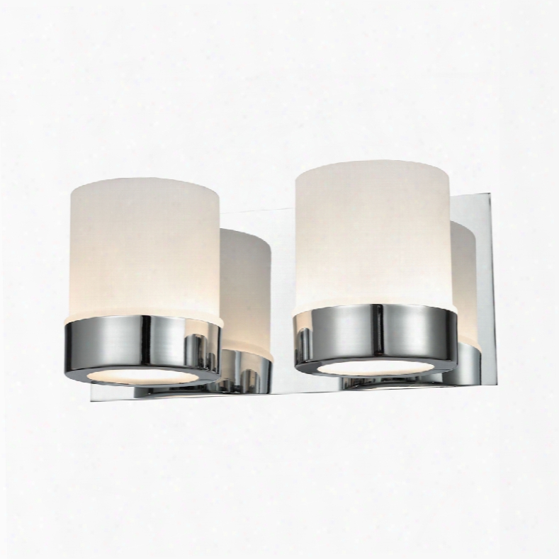 Elk Lighting Mulholland 2-light Vanity In Chrome And Opal Glass