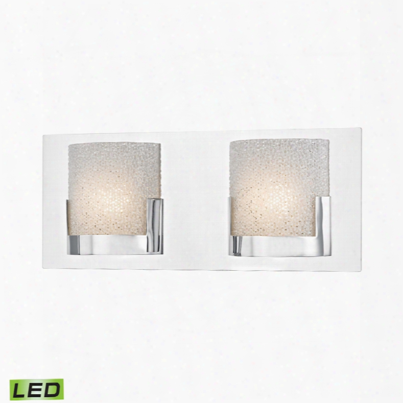 Elk Lighting Ophelia 2-light Led Vanity In Chrome And Clear Glass