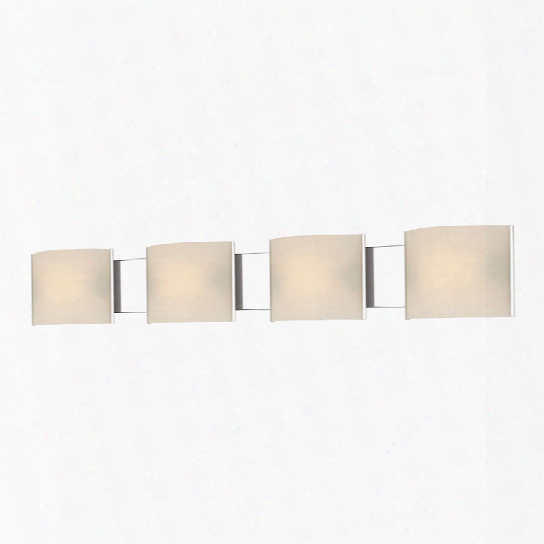 Elk Lighting Pannelli 4-light Vanity In Chrome And Hand-moulded White Opal Glass