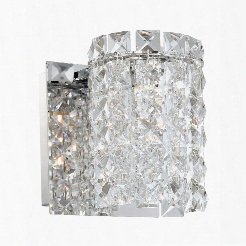 Elk Lighting Queen 1-light Vanity In Chrome And Clear Crystal Glass
