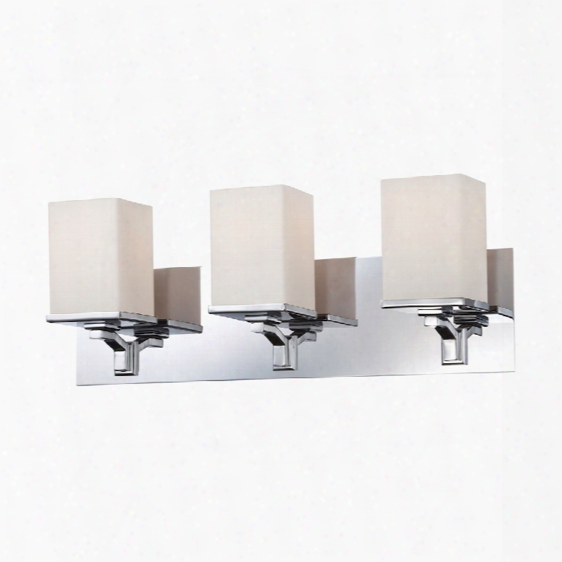 Elk Lighting Ramp 3-light Vanity In Chrome And White Opal Glass