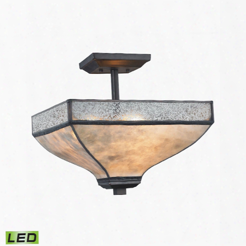 Elk Lighting Santa Fe 3-ilght Led Semi Flush In Tiffany Bronze