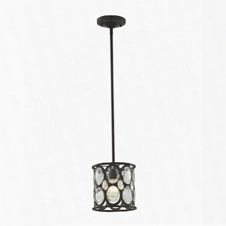 Elk Lighting Serai 1-lght Pendant In Oil Rubbed Bronze With Clear Glass