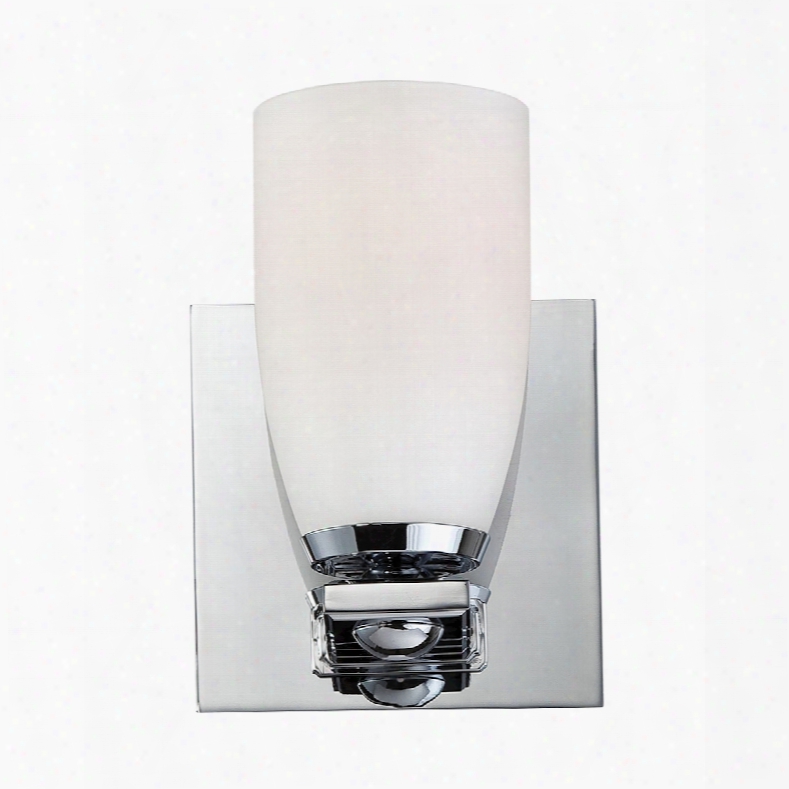 Elk Lighting Sphere 1-light Vanity In Chrome And White Opal Glass