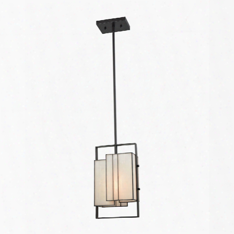 Elk Lighting Stratus 1-light Pendant In Oil Rubbed Bronze With Bone Tiffany Glass