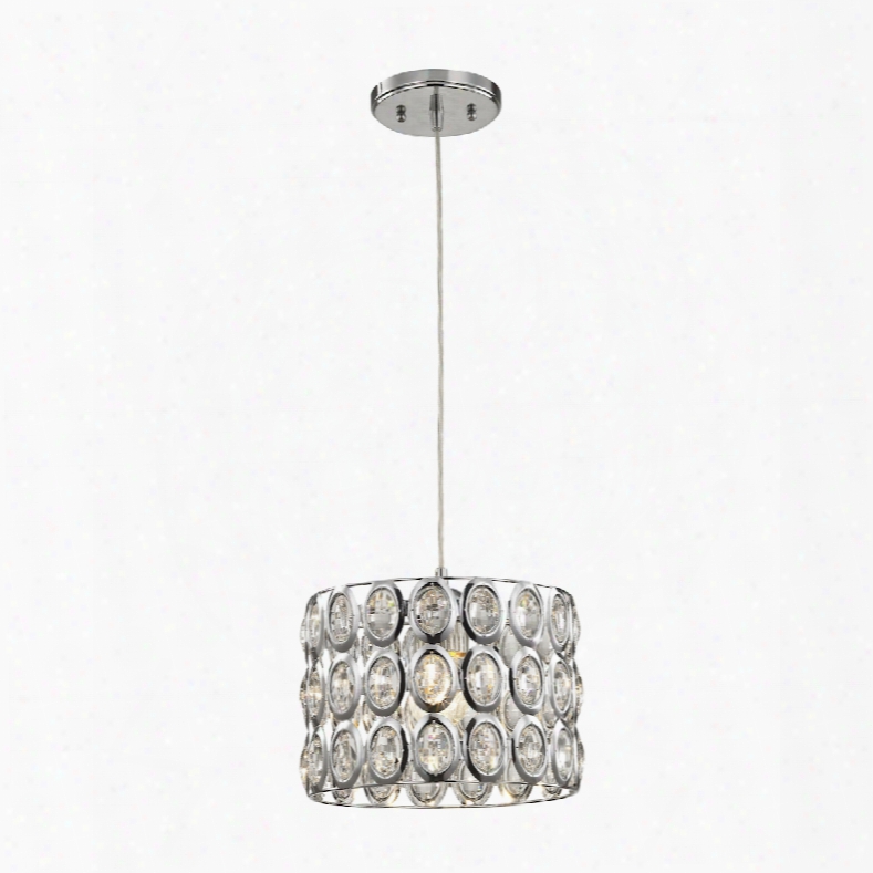 Elk Lighting Tessa 1-light Pennant In Polished Chrome With Clear Crystal