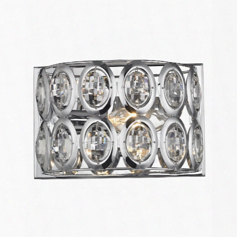 Elk Lighting Tessa 1-light Vanity In Polished Chrome With Clear Crystal