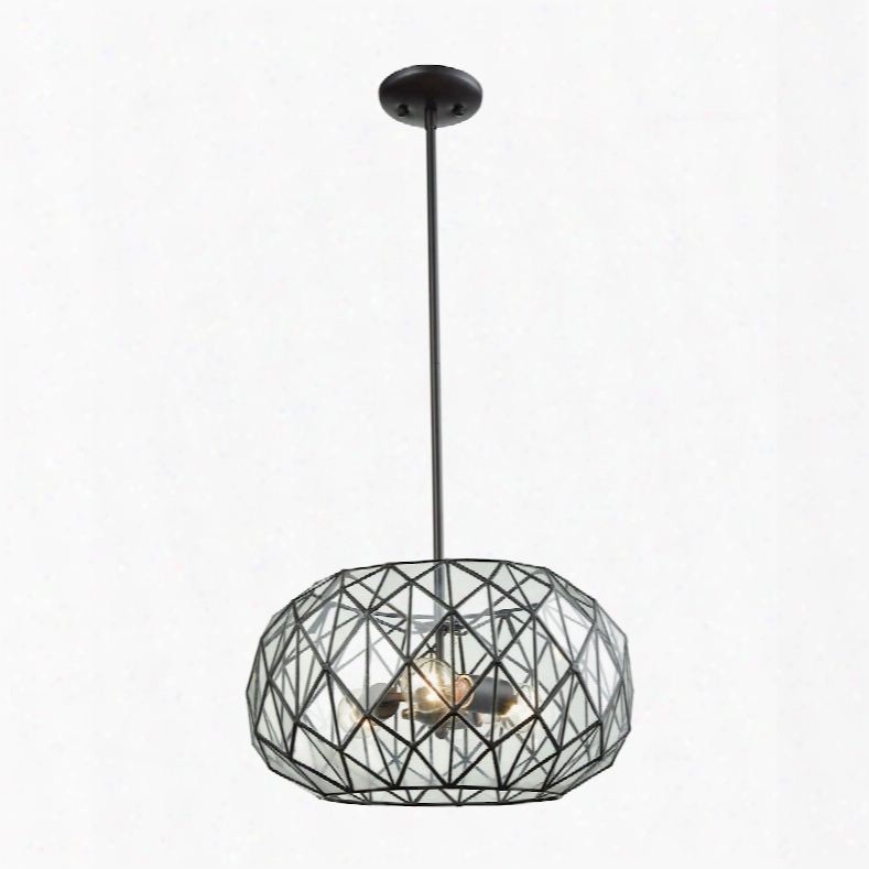 Elk Lighting Tetra 3-light Chandelier In Oil Rubbed Bronze With Clear Glass