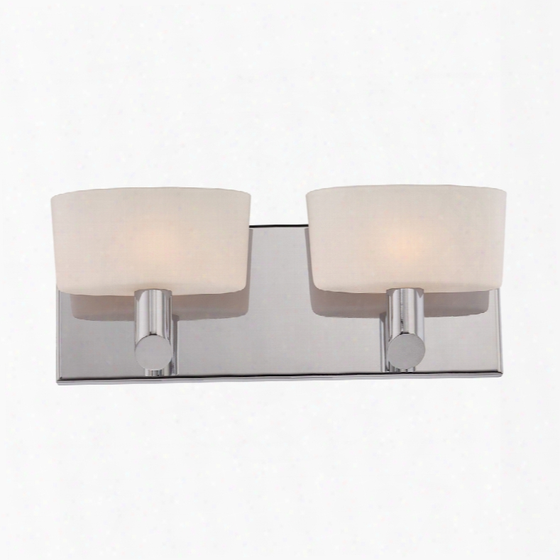 Elk Lighting Toby 2-light Vanity In Satin Nickep And White Opal Glass