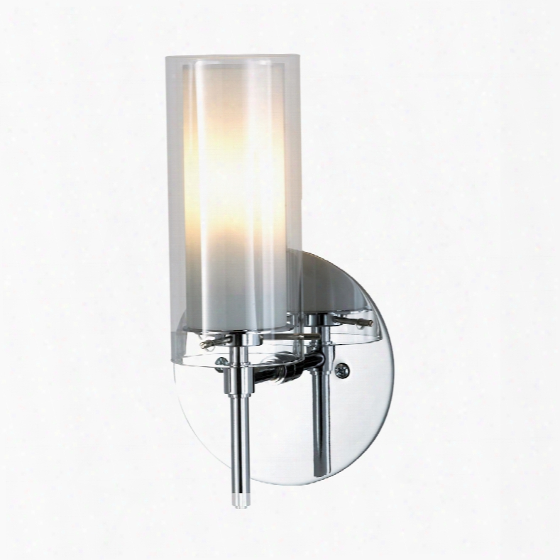 Elk Lighting Tubolaire 1-light Sconce In Chrome With Clear Outer Glass And Frosted Interior Glass