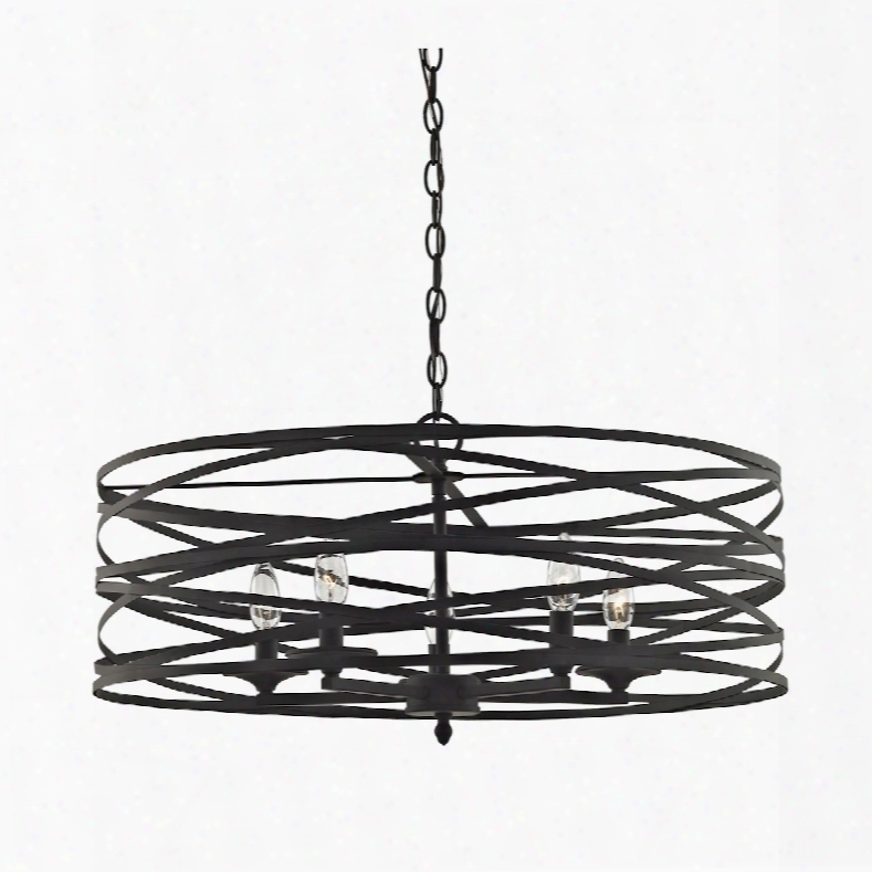 Elk Lighting Vorticy 5-light Chandelier In Oil Rubbed Bronze