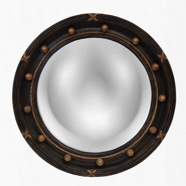 Hickory Manor House Regency Convex Mirror In Old Black Gold