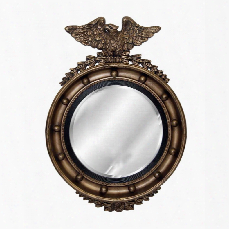 Hickory Manor House Regency Eagle Bevel Mirror In Tarnished Gold