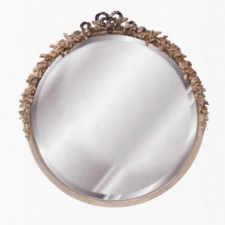 Hickory Manor House Round Rose Mirror In Creame Gold Silver