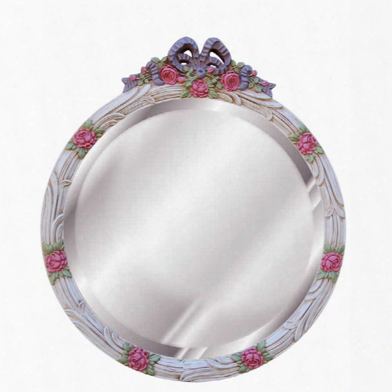 Hickory Manor House Round Tulip Mirror In Handpainted