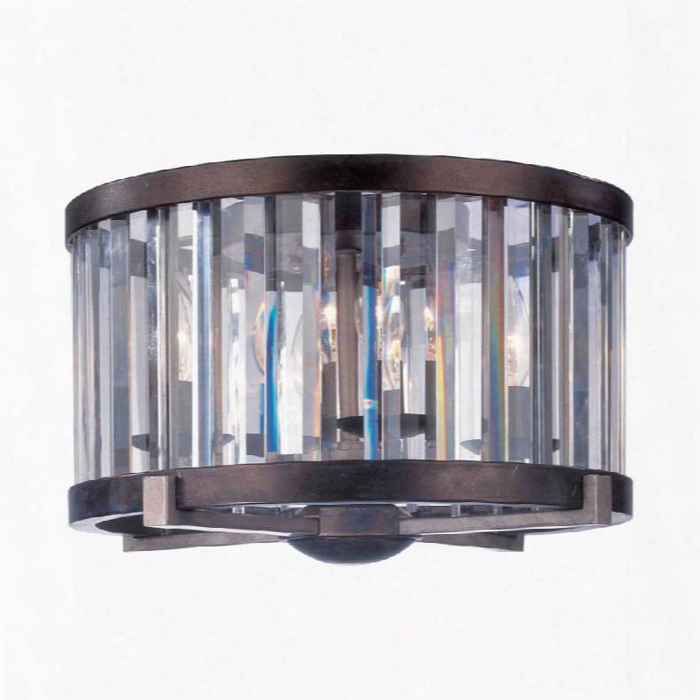 Kalco Foster 16 In. Flush Mount With Cut Crystal Shade