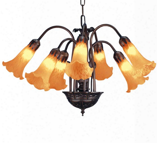 Meyda Tiffany Amber Pond Lily 7-light Chandelier