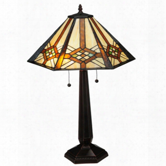 Meyda Tiffany Crosshairs Mission Table Lamp