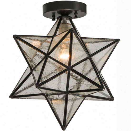 Meyda Tiffany Moravian Star Clear Seedy Flush Mount