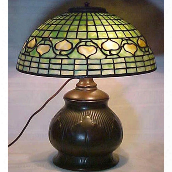 Meyda Tiffany Original Tiffany Acorn Tobacco Leaf Table Lamp