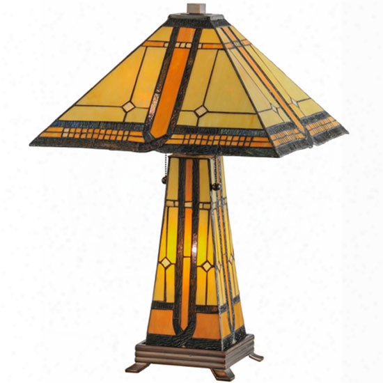 Meyda Tiffany Sierra Prairie Mission Lighted Base Table Lamp