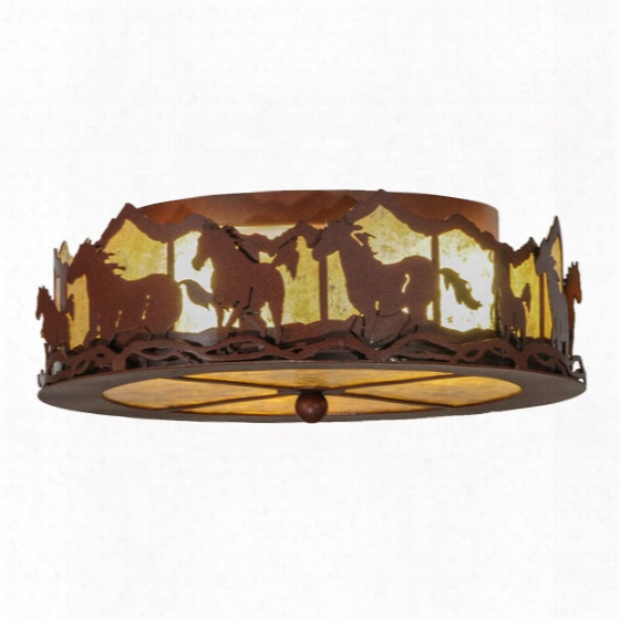 Meyda Tiffany Wild Horses Flush Mount