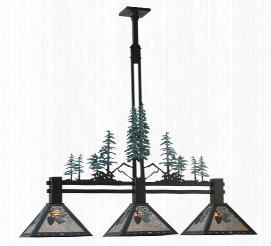 Meyda Tiffany Winter Pine 3-light Island Pendant