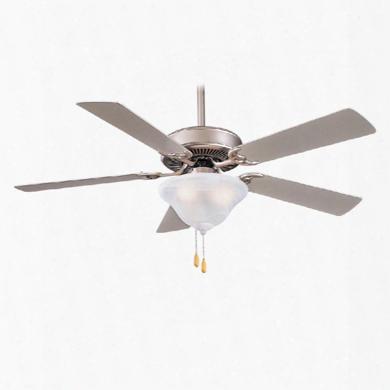 Minka Aire Contracor Ceiling Fan In Brushed Steel W/ Bowl Light Kit