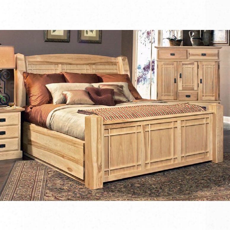 Aamerica Amish Highlands King Arch Panel Bed With Storage