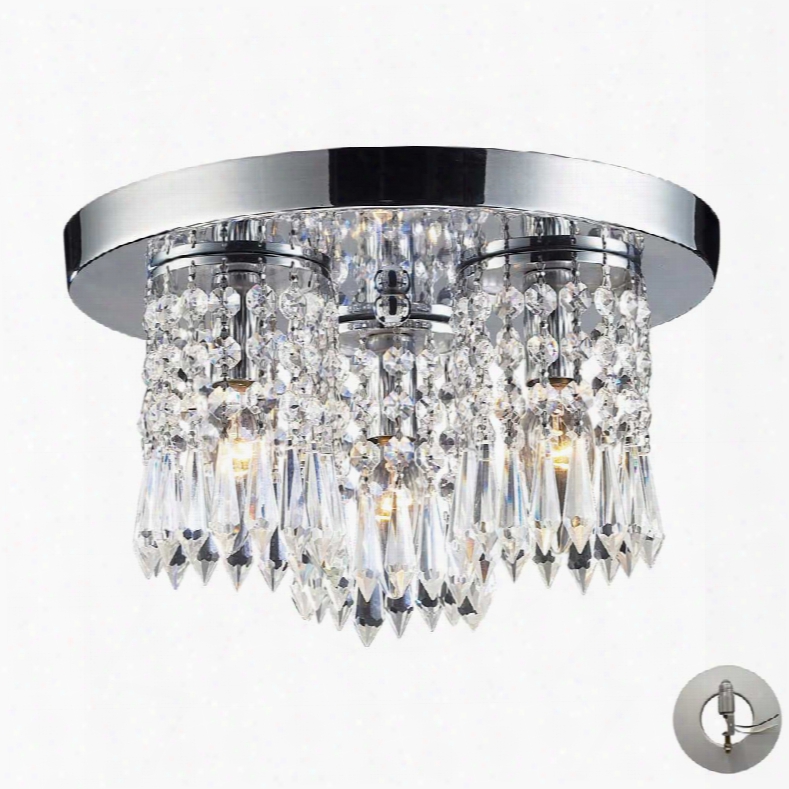 Elk -3light Flush Mount In Polished Chrome